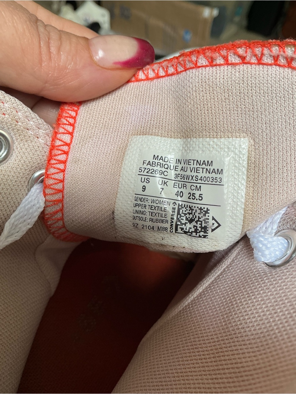 Converse High Top Platform Sneakers - Orange with White - Picture 3 of 12